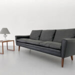 Teak Sofa, Ledersofa, 60er Jahre, ickestore