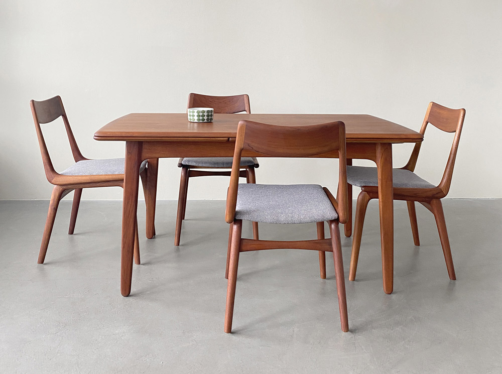 Stuhl Set, Teakholz massiv, Slagelse Møbelvaerk