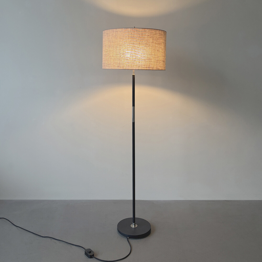 Vintage Stehleuchte, Jute Lampenschirm