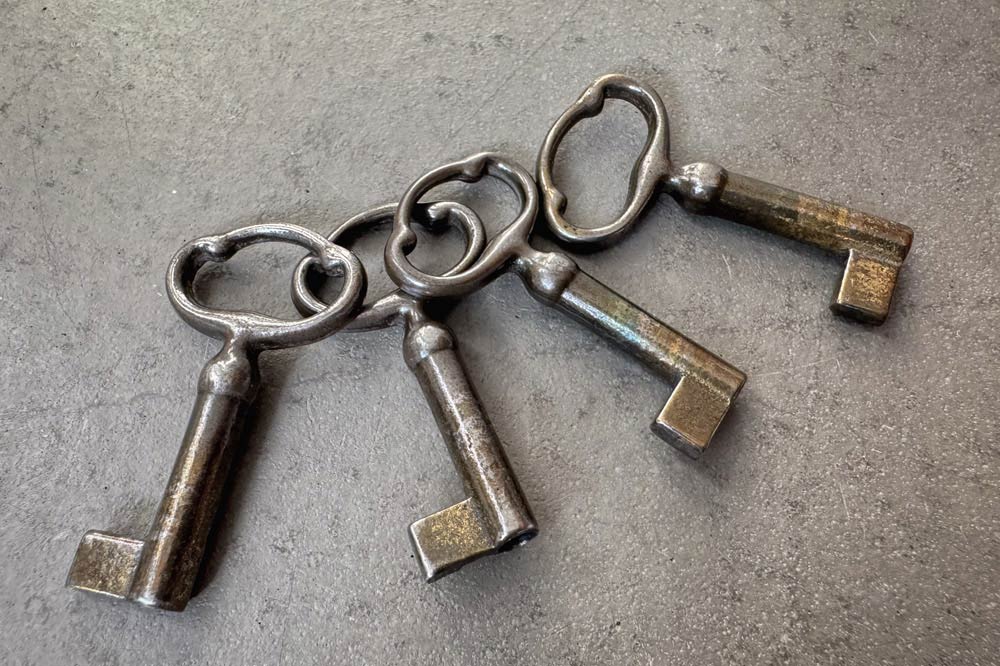 Original Schlüssel, Vintage Schreibtisch